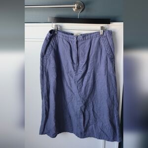 L.L. Bean Women's Vintage Linen Midi Skirt #201